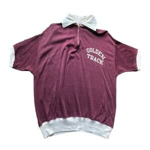 Vintage Southern Miss Golden Eagle Track 1/4 Zip Polo Shirt 1940s 50s 46/L Men